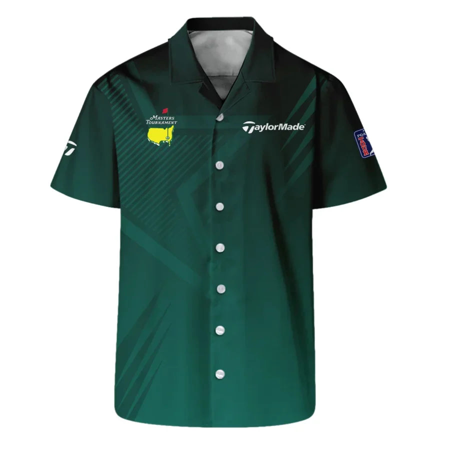 Sports Taylor Made Masters Tournament Hawaiian Shirt Star Pattern Dark Green Gradient Golf Oversized