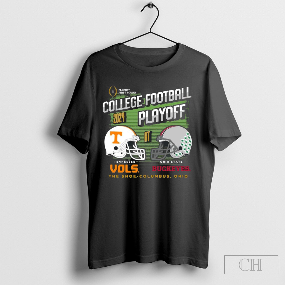 Tennessee Vols At Ohio State Buckeyes Helmet College Football Playoff The Shoe Columbus Ohio Matchup 2024 Vintage T Shirt Sweater