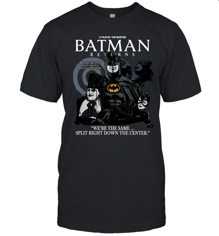 Batman Movie Split Right Down The Center T Shirt