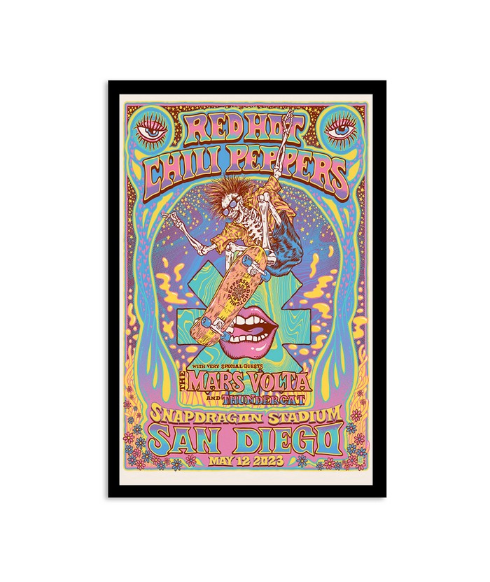 Poster Red Hot Chili Peppers The Mars Volta & Thundercat May 12, 2023 Snapdragon Stadium San Diego