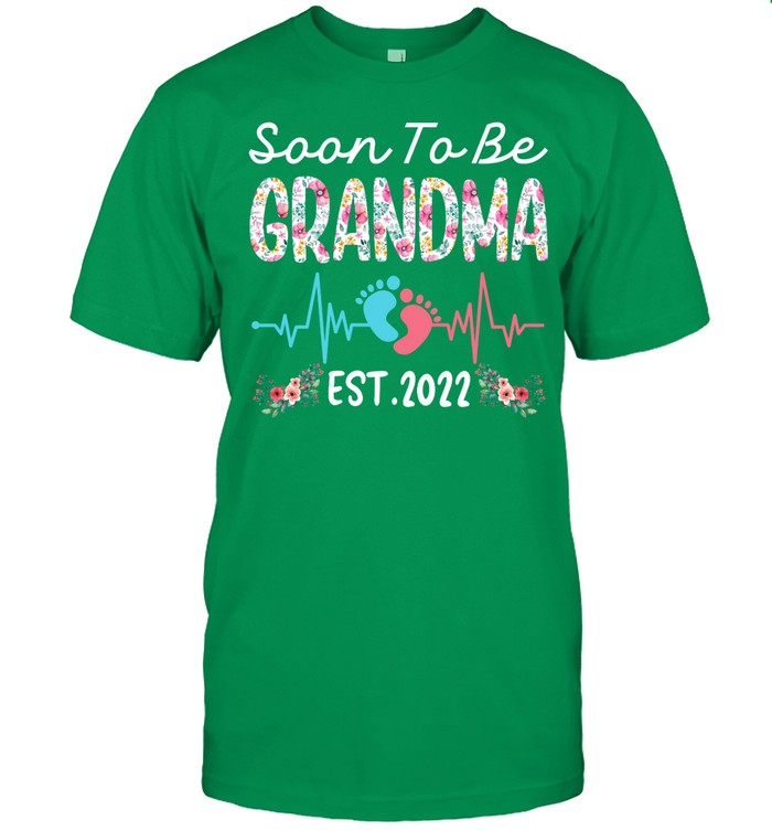 Soon To Be Grandma Est 2022 Funny Floral Mother's Day T-Shirt
