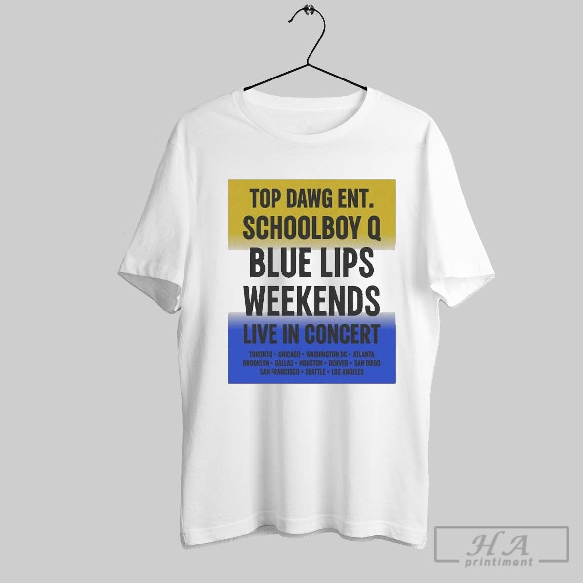 Schoolboy Q Top Dawg Ent The Blue Lips Weekends Live In Concert Tour T Shirts