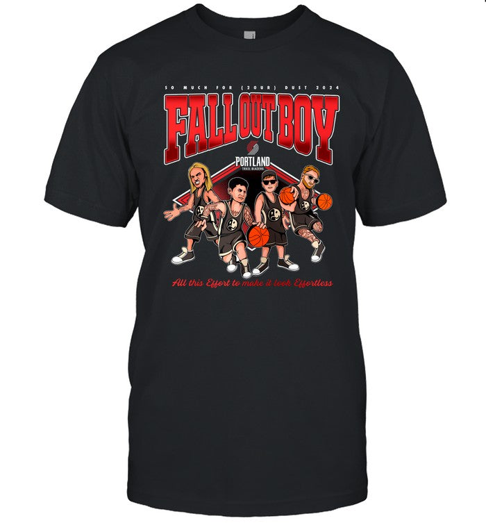 Limited Fall Out Boy x Portland Trail Blazers So Much For 2our Dust Tour 2024 Shirt
