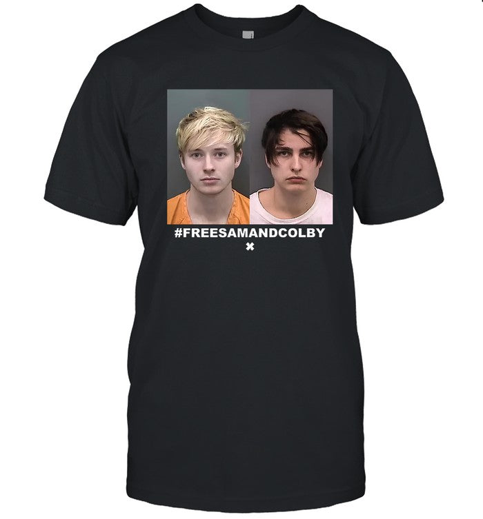 Free Sam and Colby Mugshot Black Tee