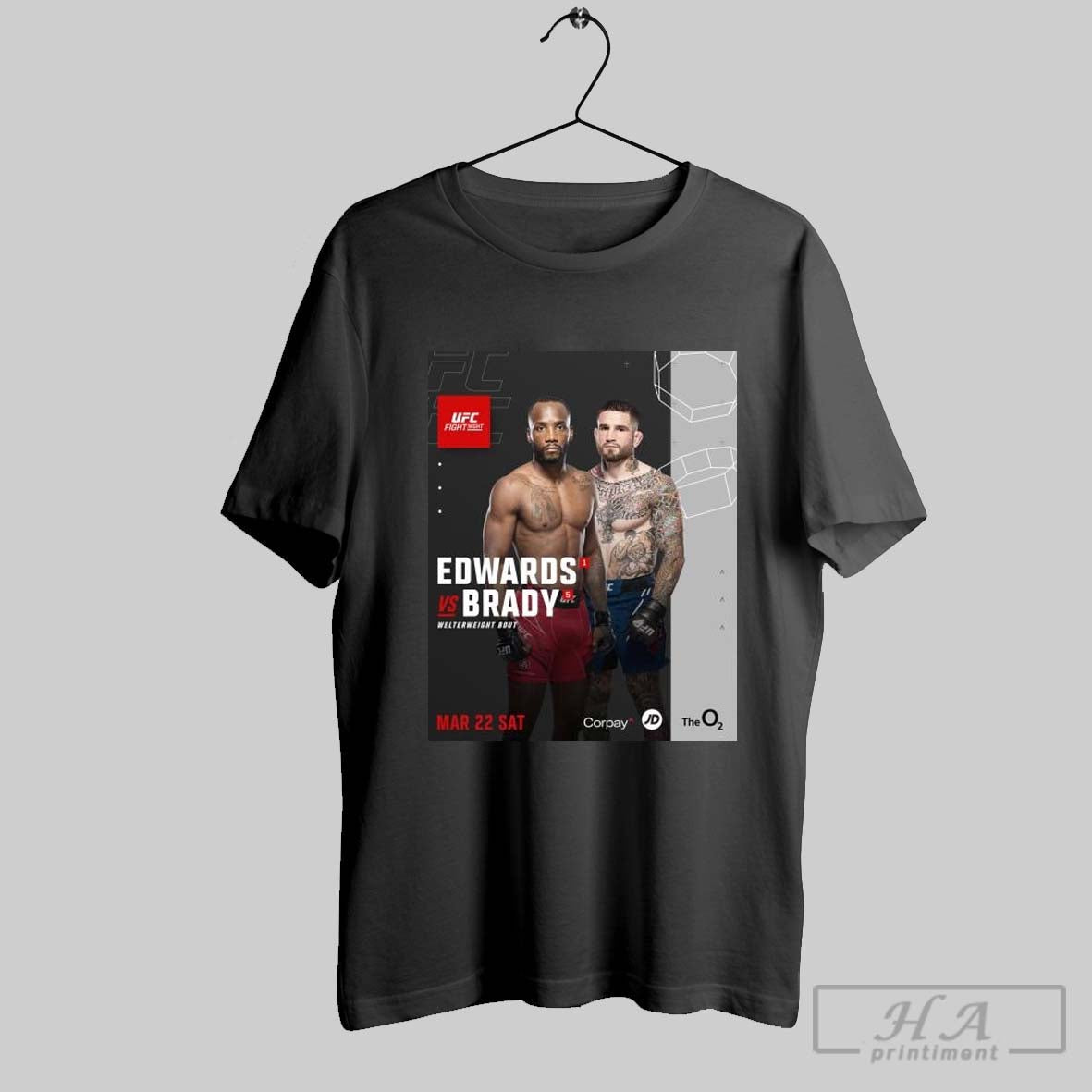Poster Ufc Fight Night Ufc London Leon Edwards Vs Sean Brady Welterweight Bout March 22 2025 T Shirt