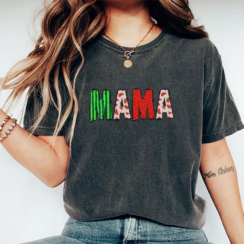 Watermelon Mama Shirt, Watermelon Lover Mom Tee, Fruit Mommy Graphic Tee Women, Summer Vibes Women Unhinged Shirt, Comfy Fabric Oversized Graphic Tee,