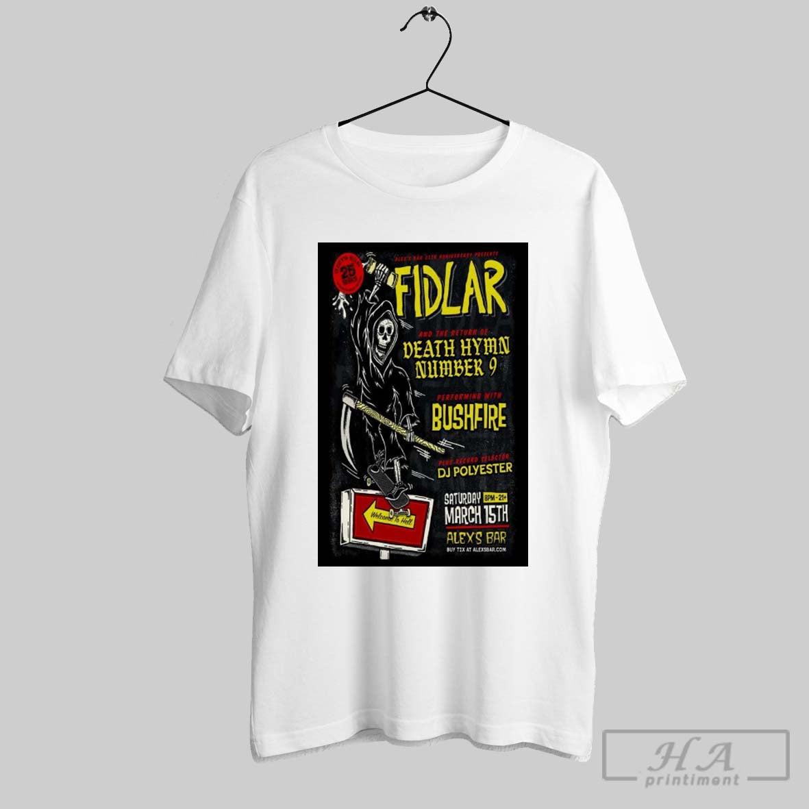 Poster Fidlar And The Return De Death Hymn Number 9 March 15 2025 Long Beach Ca T Shirt