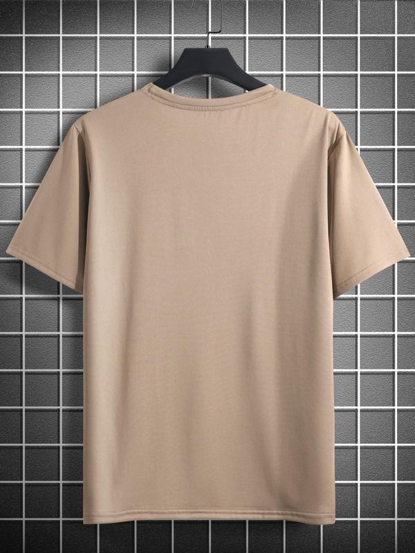 LGBTQ+ Men's Regular Fit Letter Print Round Neck Short Sleeve Graphic Tee, Men's Summer Clothes, Casual Crewneck T-shirt for Summer Outdoor, LGBT Outfits, Men Streetwear Clothes Top, Menswear