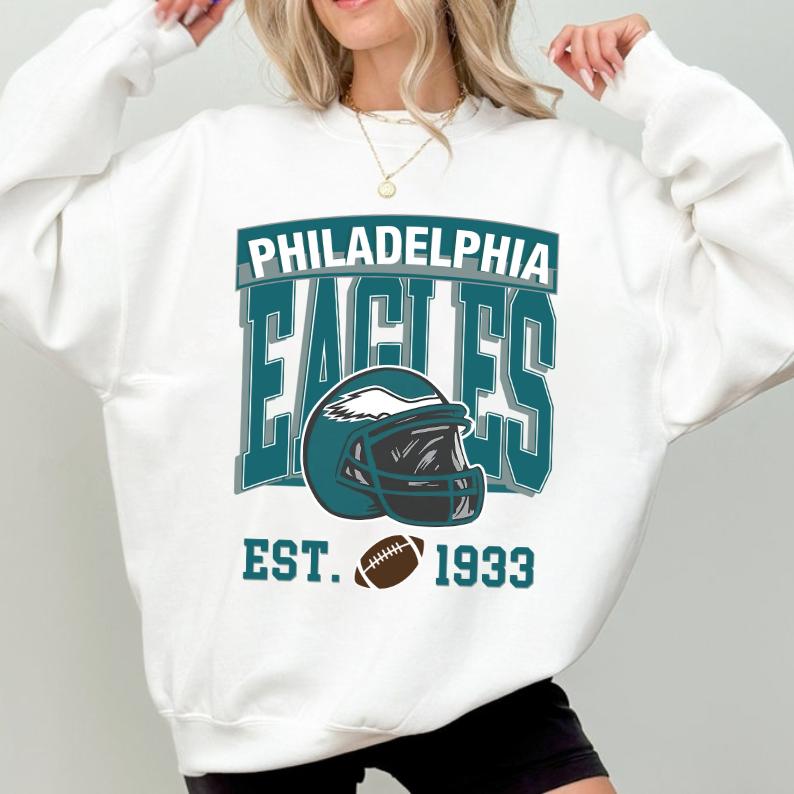 Philadelphia Football Unisex Crewneck, Vintage Style Philadelphia Football Sweatshirt, American Football Philadelphia Sweatshirt, Gift For Fan