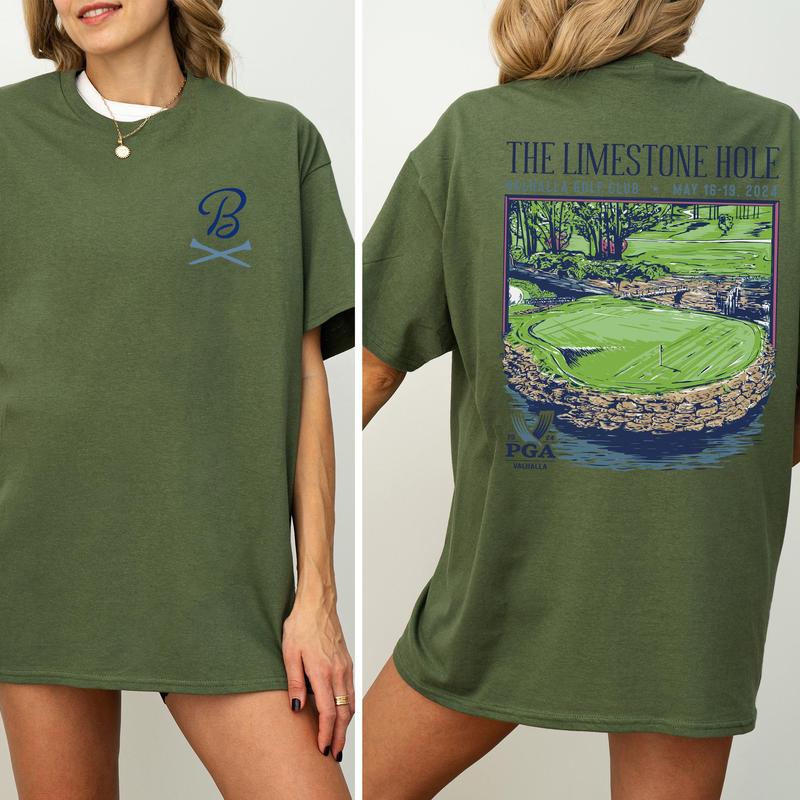 Vintage PGA Championship Barstool Golf Shirt 2-Sided, The Limestone Hole Tshirt, Retro Golfing Graphic Printed Tee, Golf Shirt For Men, Soft Cotton Fa