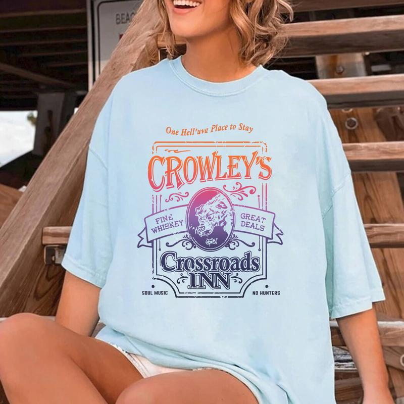 Supernatural Shirt, Supernatural Crowley's Crossroads Inn Shirt, Gift For Woman and Man Unisex T-Shirt Sweatshirt Hoodie Casual Cotton
