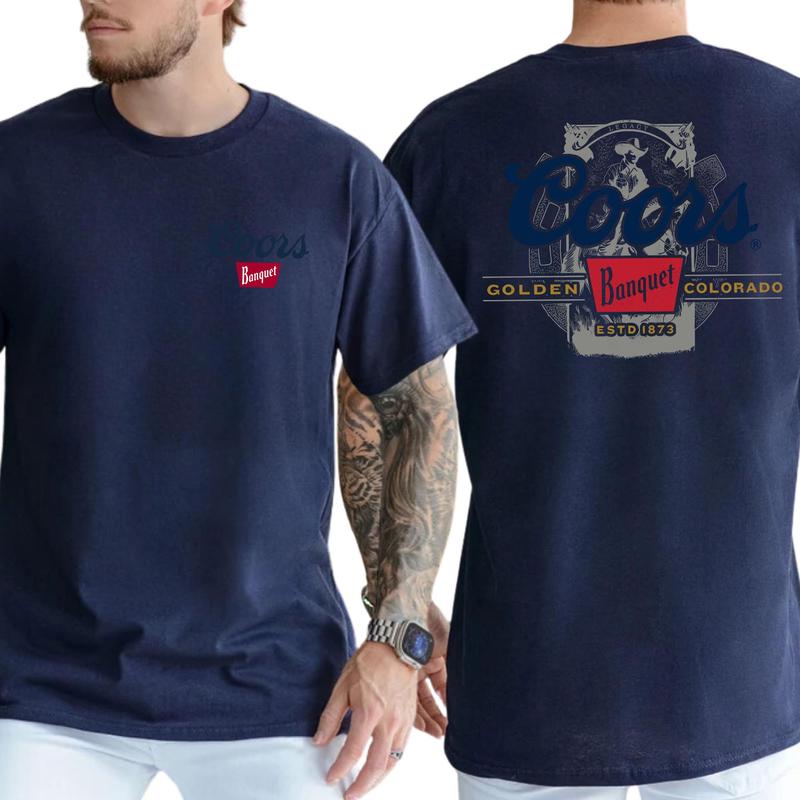 Coors Banquet Beer Graphic Shirt 2 Sides, Gift For Men, Love, Athletic, Casual Menswear, Classic Cotton Top, Drink T-shirt