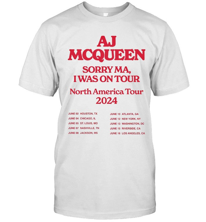 AJ McQueen North America Tour 2024 White Shirt