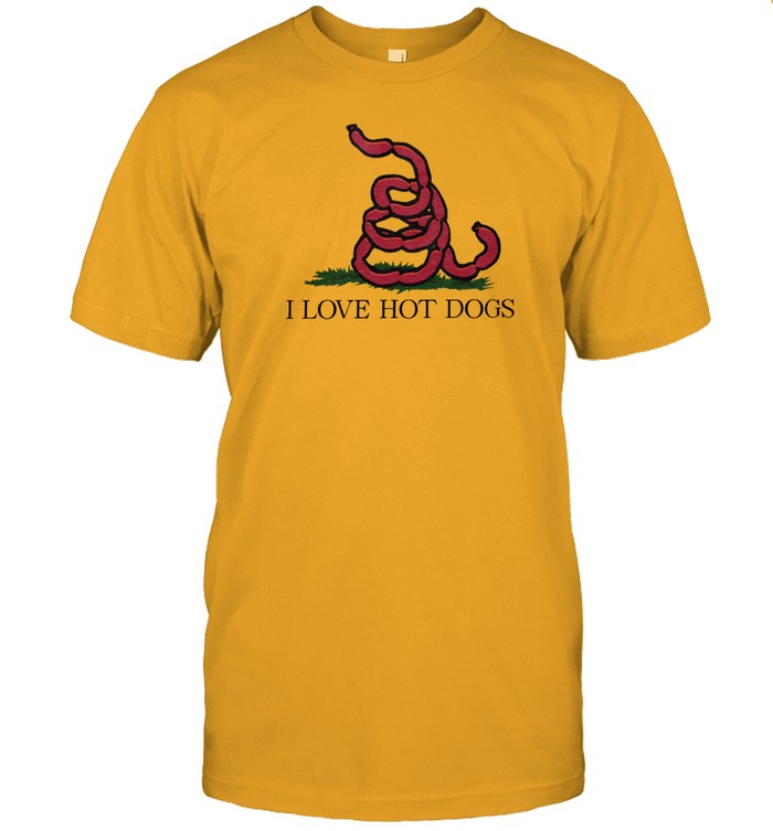Shirt I Love Hot Dog Flag