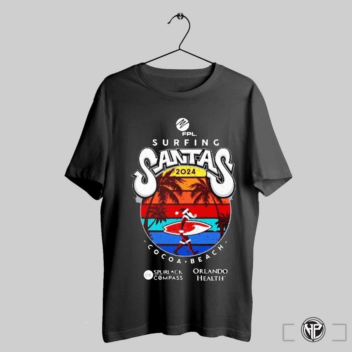Surfing Santas 2024 Cocoa Beach T Shirts Trendy Sweatshirt