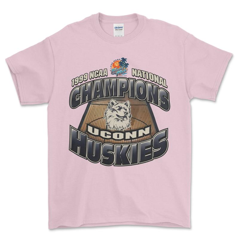 1999 Uconn Huskies NCAA Final Four T-Shirt, graphic vintage sports tees for men