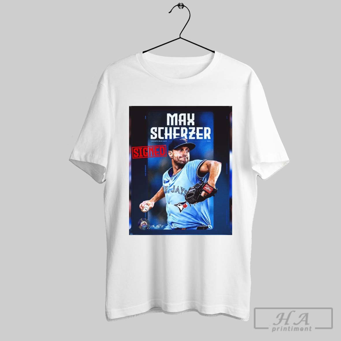 Poster Toronto Blue Jays Mlb Signed Max Scherzer To A Contract For The 2025 Season Signature T Shirt