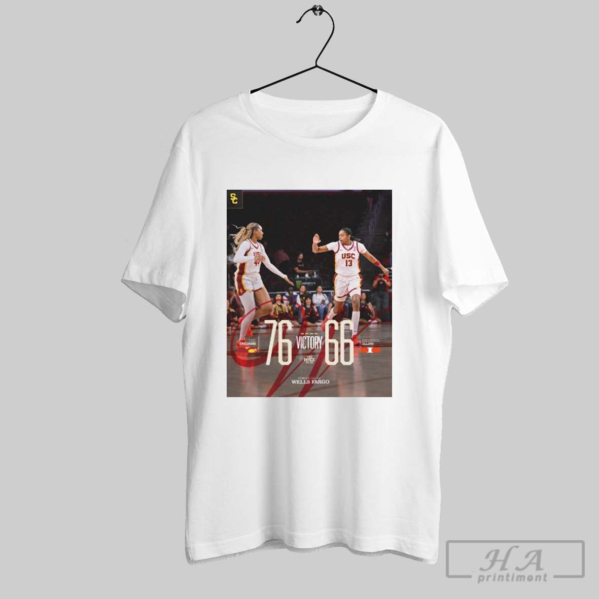 Poster Iriafen Rayah Usc Trojans Womens Basketball Win 76 66 Fighting Illini Final Score Feb 23 2025 T Shirt