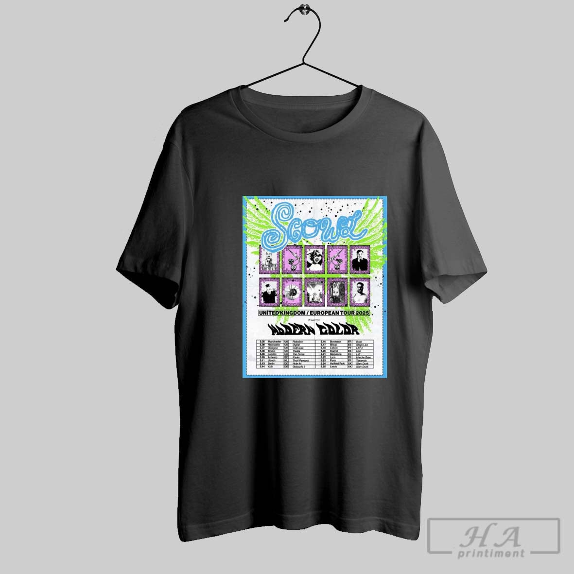 Poster Scowl United Kingdom European Tour 2025 5 05 Manchester Uk Rebellon 5 06 Newcastle Uk Digital T Shirt