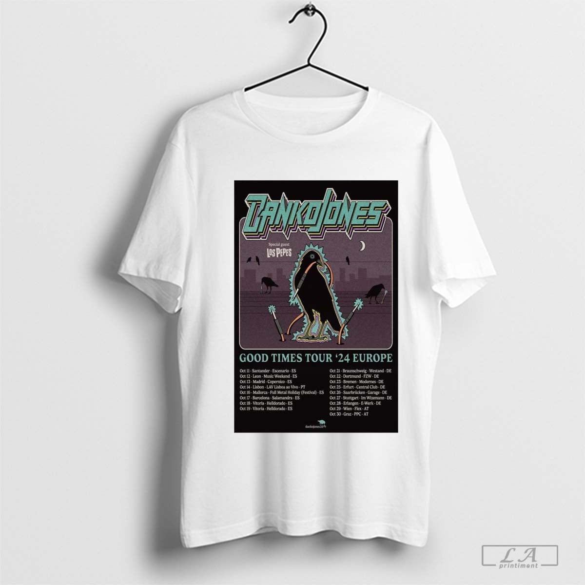 Poster Danko Jones Good Time Tour 2024 Europe Special Guest Los Peres t-shirt