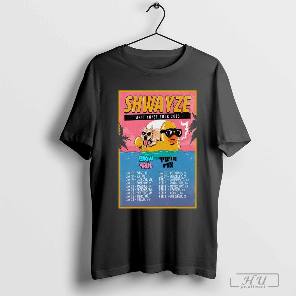 Shwayze West Coast 2025 Tour Poster T-Shirt