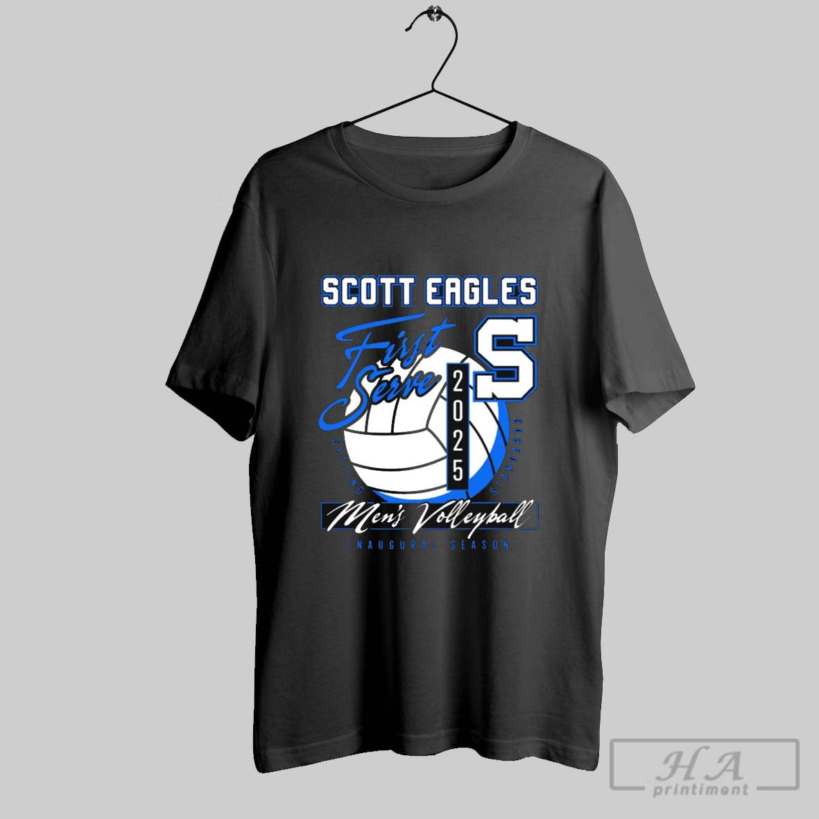 Scott Eagles Mens Volleyball First Serve Inaugural Season Setting Standards 2025 T Shirt