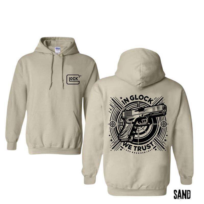 In Glock We Trust Double Sided Hoodie for Men and Women - Classic Fit - Menswear,Unisex Hoodie,Glock Shirt