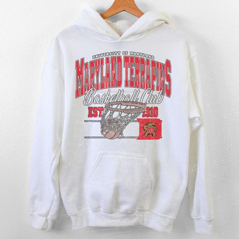 Maryland Terrapins Vintage NCAA Basketball Shirt, University Sport Hoodie, Classic Gift for Fans, Unisex Wear, Cotton T-Shirt, Basketball Style