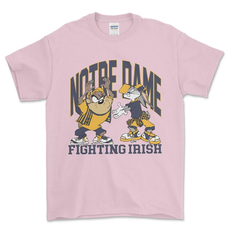 University Of Notre Dame Fighting Irish Looney Tunes T-Shirt, graphic vintage sports tees for men