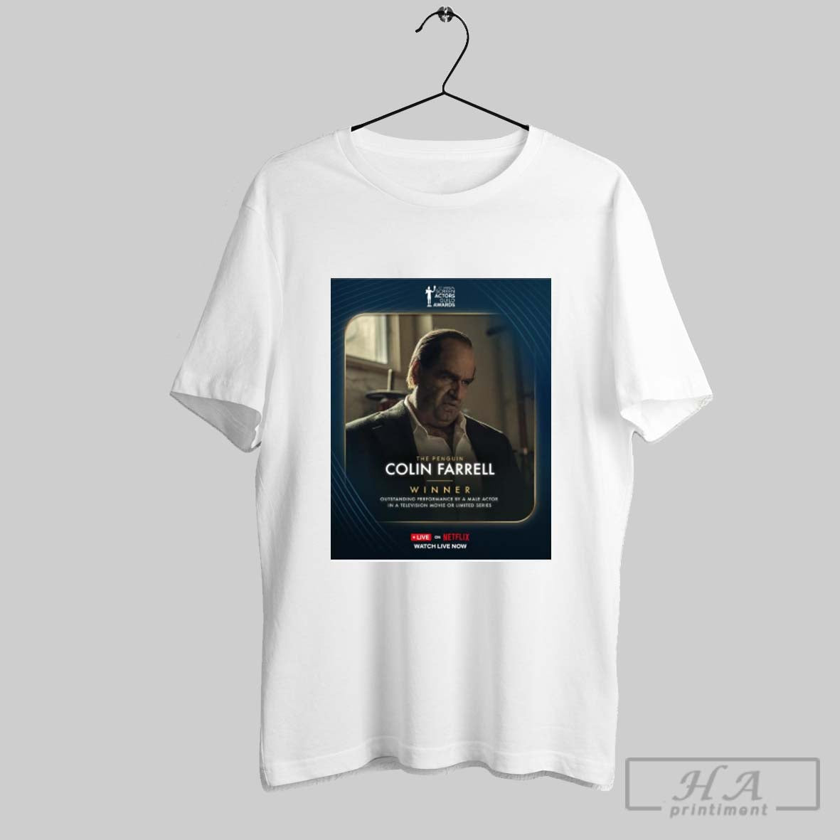 Poster The Penguin Colin Farrell Winner Outstanding Performance By A Male Actor In A Television Movie T Shirt