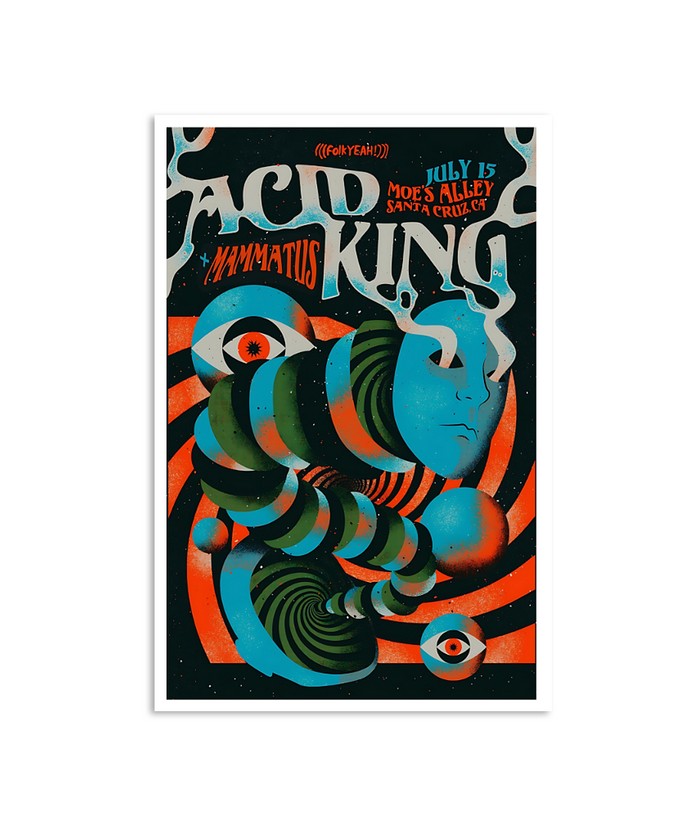 July 15 Acid King Moe's Alley Santa Cruz, California Tour 2023 Poster