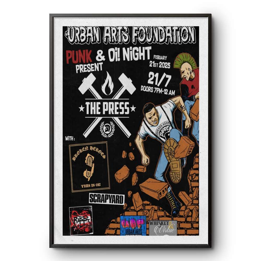 Mission Viejo CA Urban Art Foundation 2-21-2025 Punk & Oi! Night Poster Limited