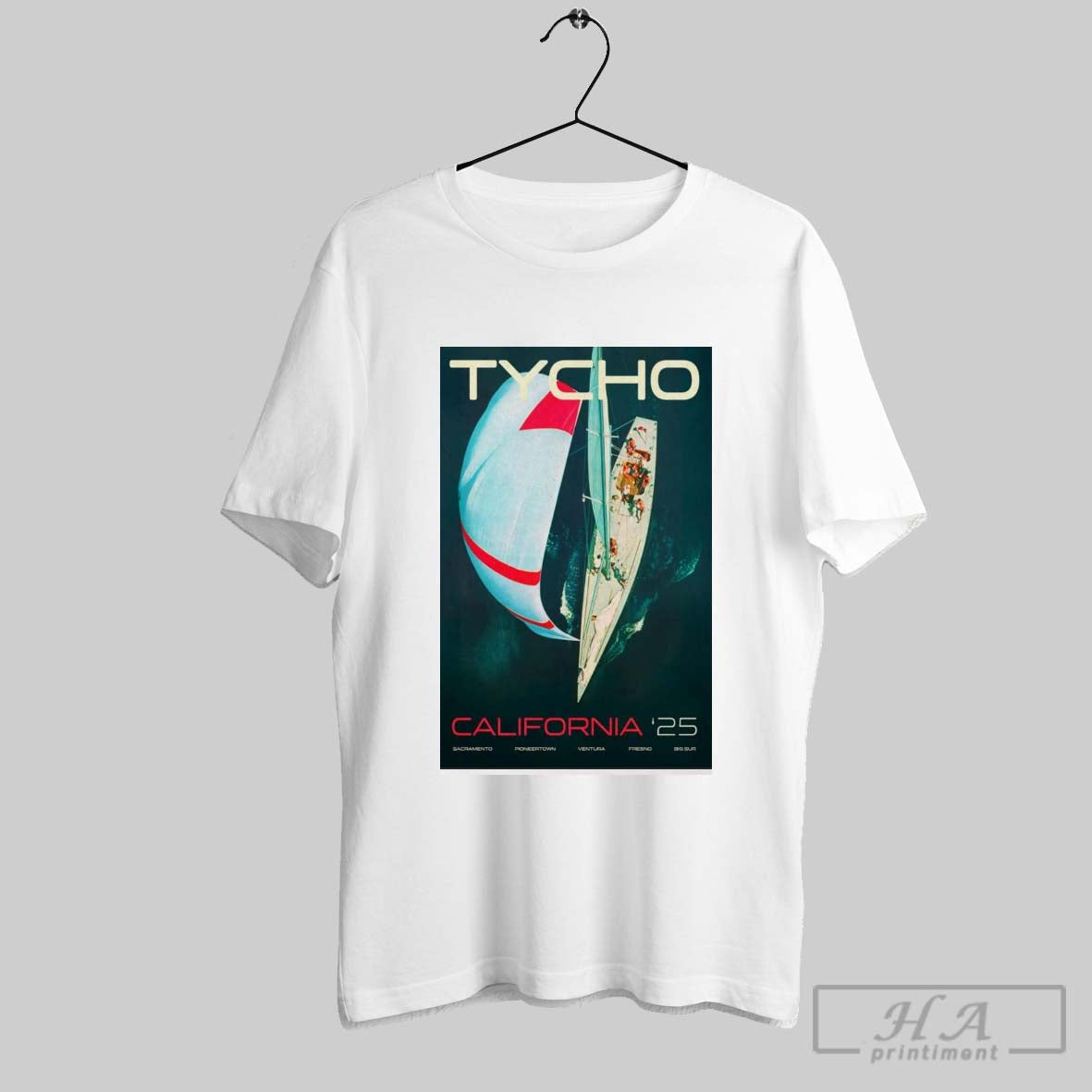 Poster Tycho California Tour 2025 Sacramento Pioneertown Ventura Fresno Big Sur T Shirt