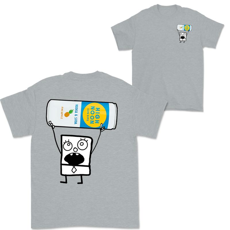 Doodlebob High Noon Pineapple Vodka & Soda 2 Sided T-Shirt, Funny Drinking T-Shirt, Summer T-Shirt, Full Color T-Shirt, Unisex T-Shirt, For Men, For Women, Gift For All Menswear Top