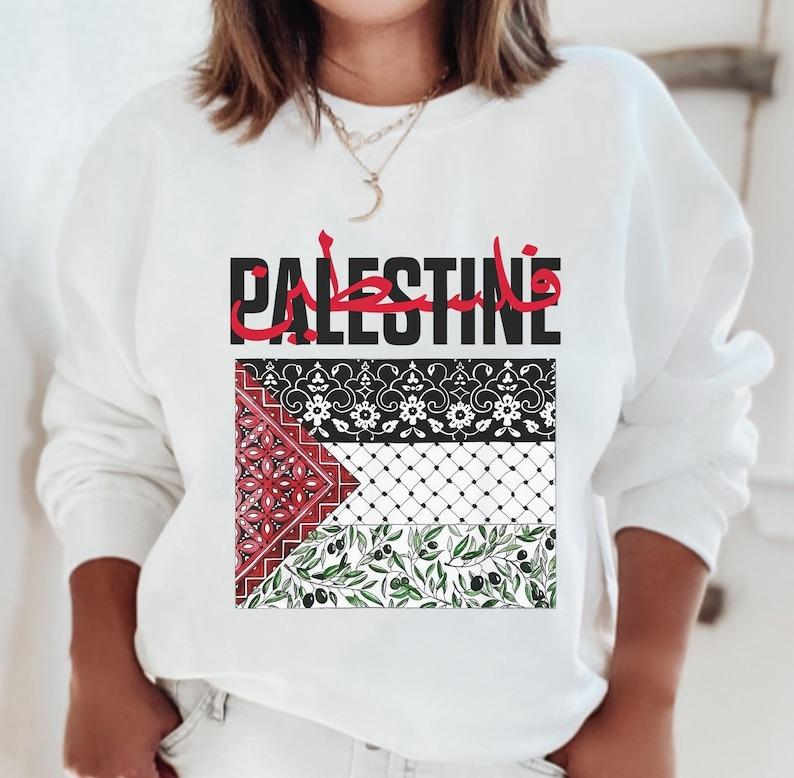 Funny Free Palestine Sweatshirt - All Purchases go directly to Charity, For Women