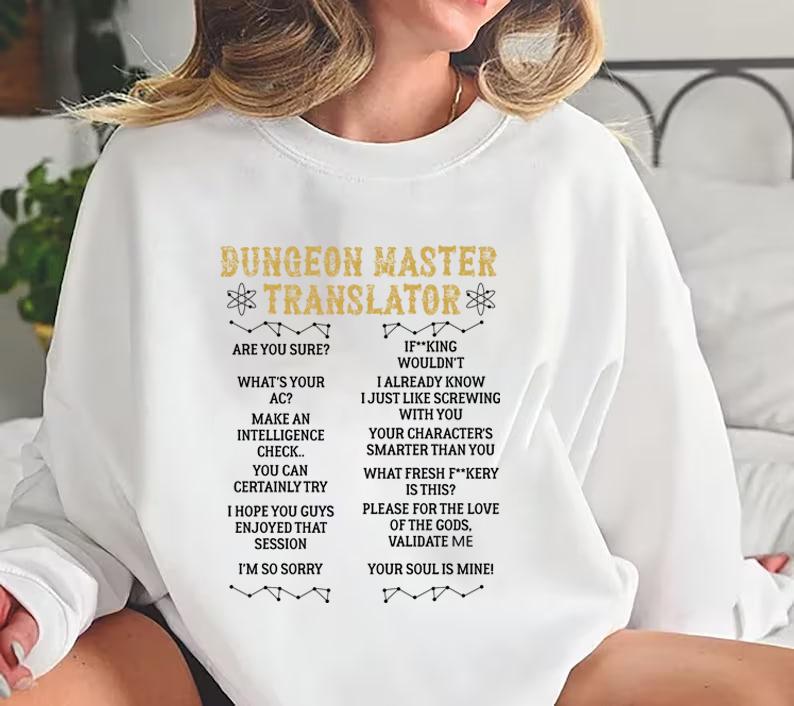 Dungeon Master Translator Shirt, Dungeons and Dragons Shirt, DND Shirt, Sleeping With the Dungeon Master Shirt, Dnd Houses And Humans Parody Dungeons
