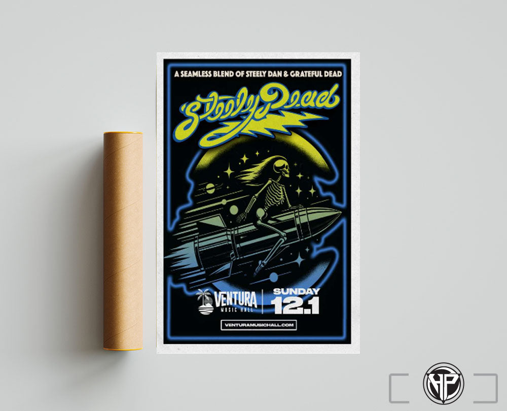 Steely Dead Dec 1 2024 Ventura Music Hall in Ventura CA Tour Poster-Portrait - Poster
