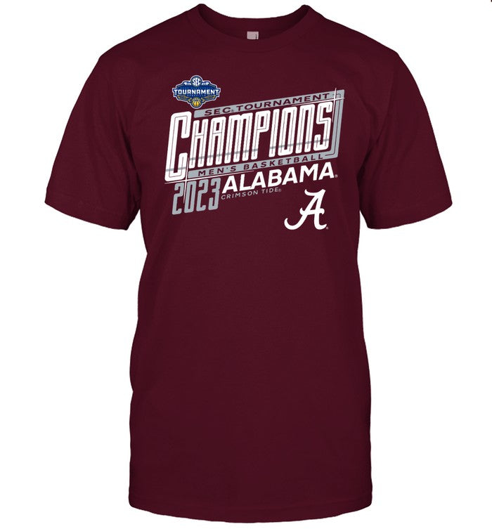 Alabama Crimson Tide Blue 84 2023 SEC Men's Basketball Conference Tournament Champions T-Shirt_2