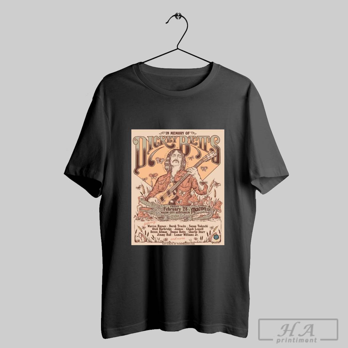Poster In Memory Of Nickey Betts Fri February 28 2025 Macon City Auditorium Ga T Shirt