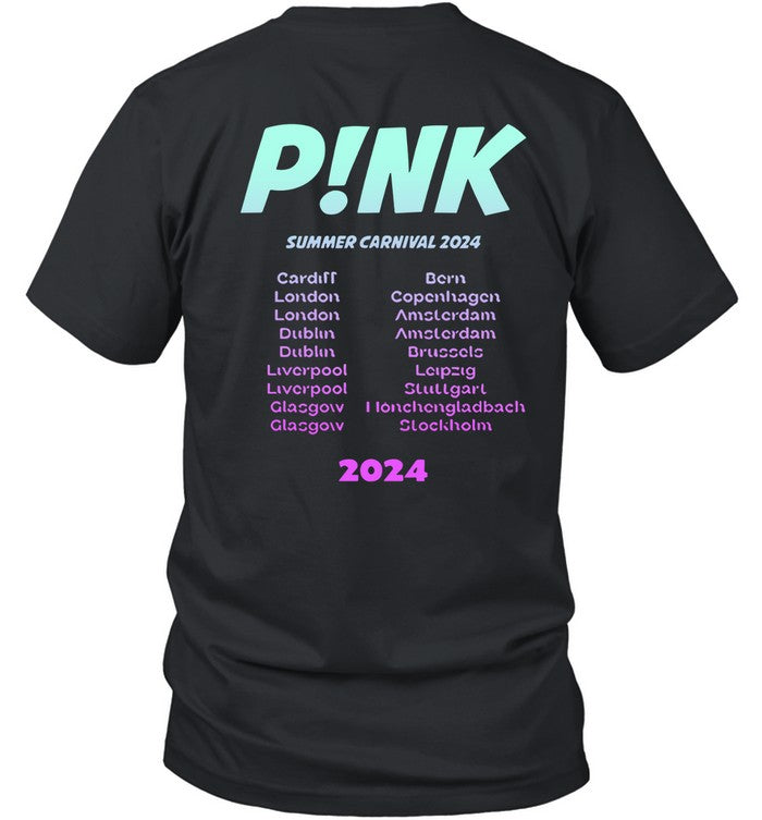 Pink Black Burst Summer Carnival Tour 2024 T Shirt
