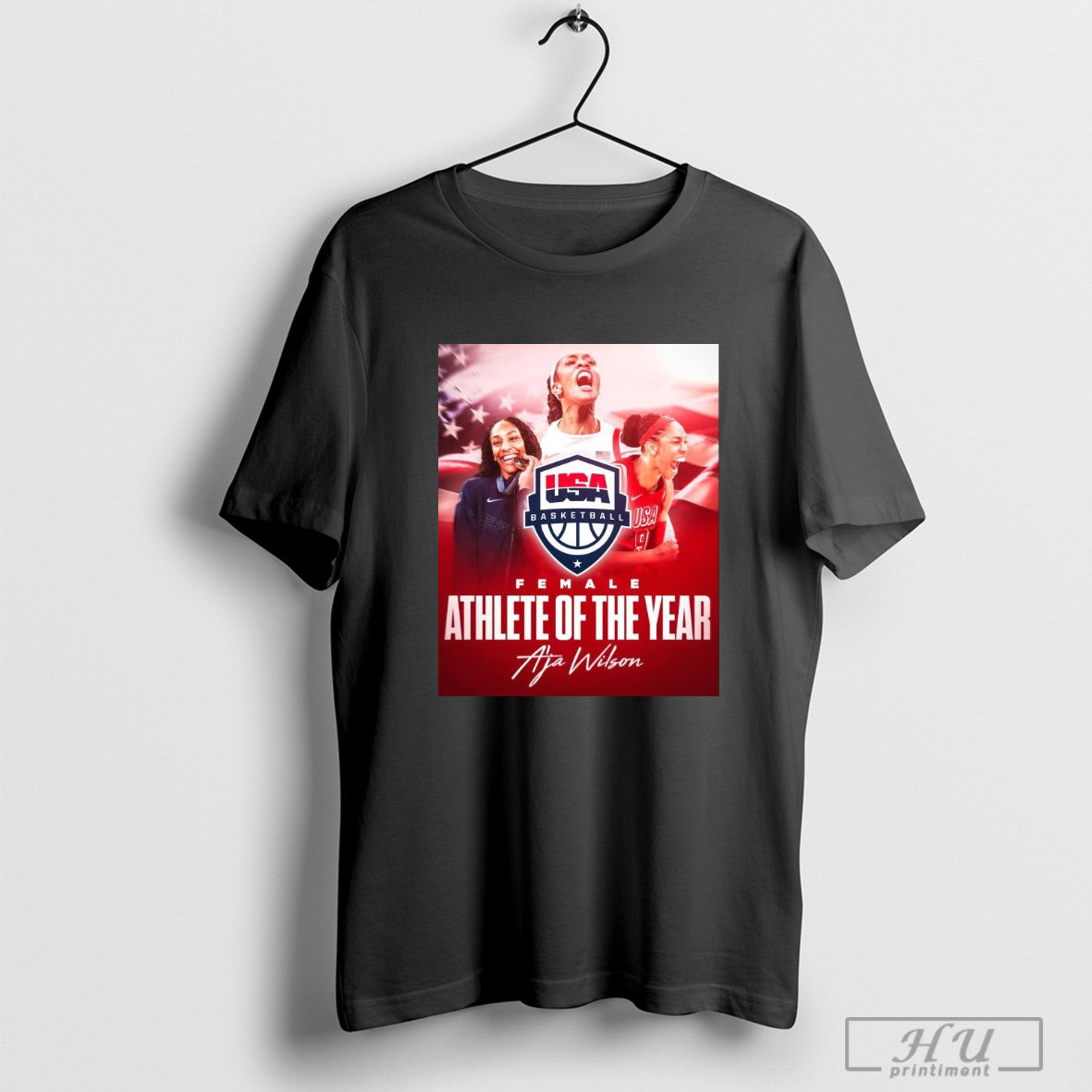 Poster Usa Basketball Female Athlete Of The Year Aja Wilson T Shirt And Long Sleeved Sweatshirt Poster