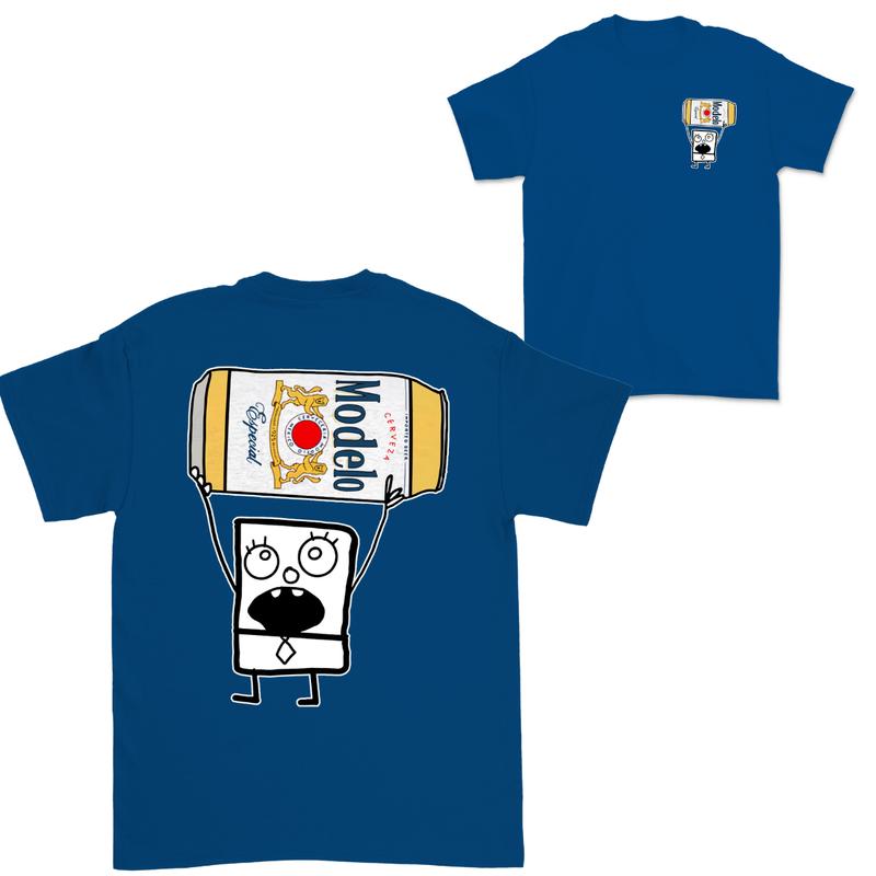 Doodlebob Modelo Beer Essential 2 Sided T-Shirt Funny Drinking T-Shirt Summer T-Shirt Full Color Unisex Perfect Gift for Men & Women Menswear Top