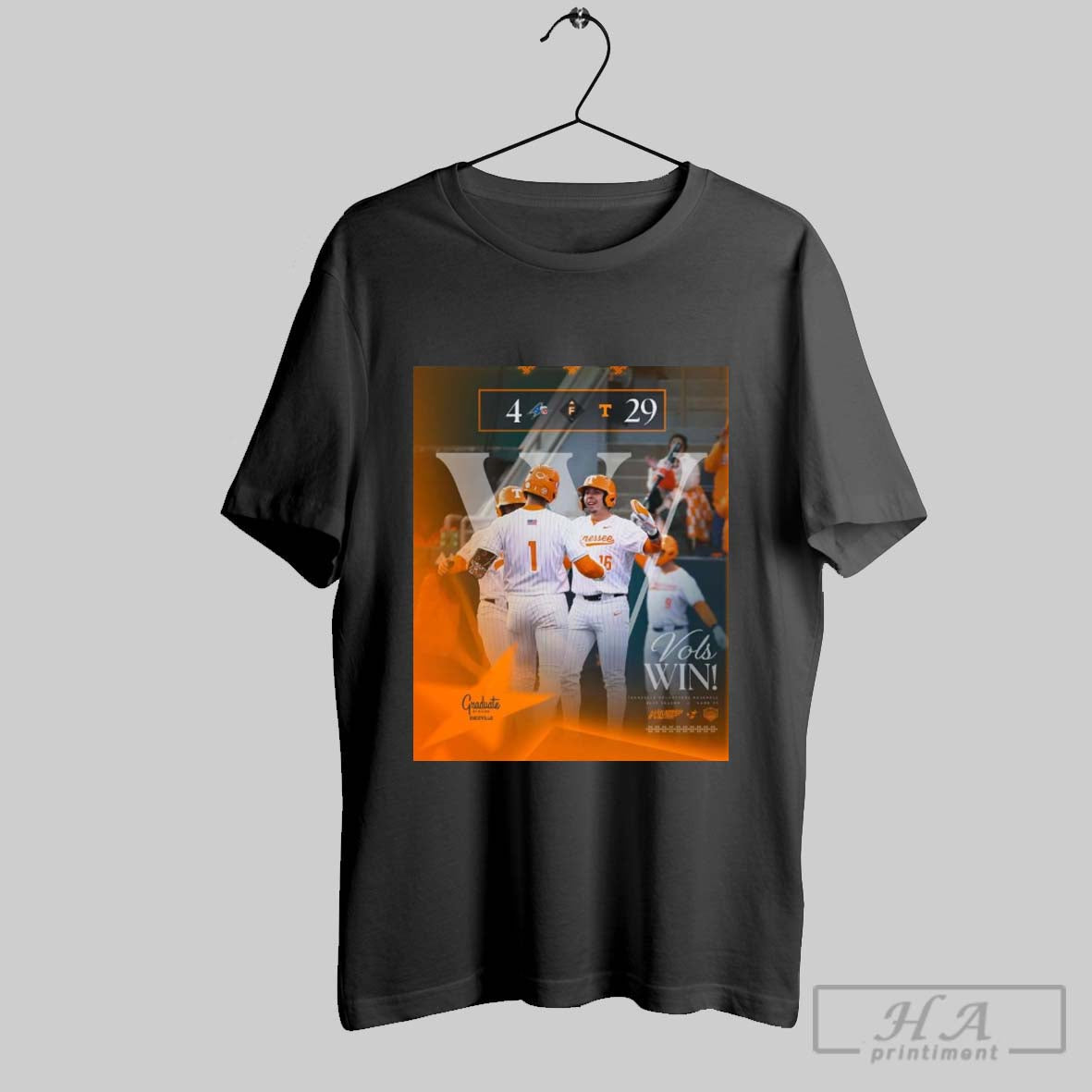 Tennessee Vols Win Unc Asheville Bulldogs Baseball 29 4 Score 2025 Season Game 01 Poster T Shirt