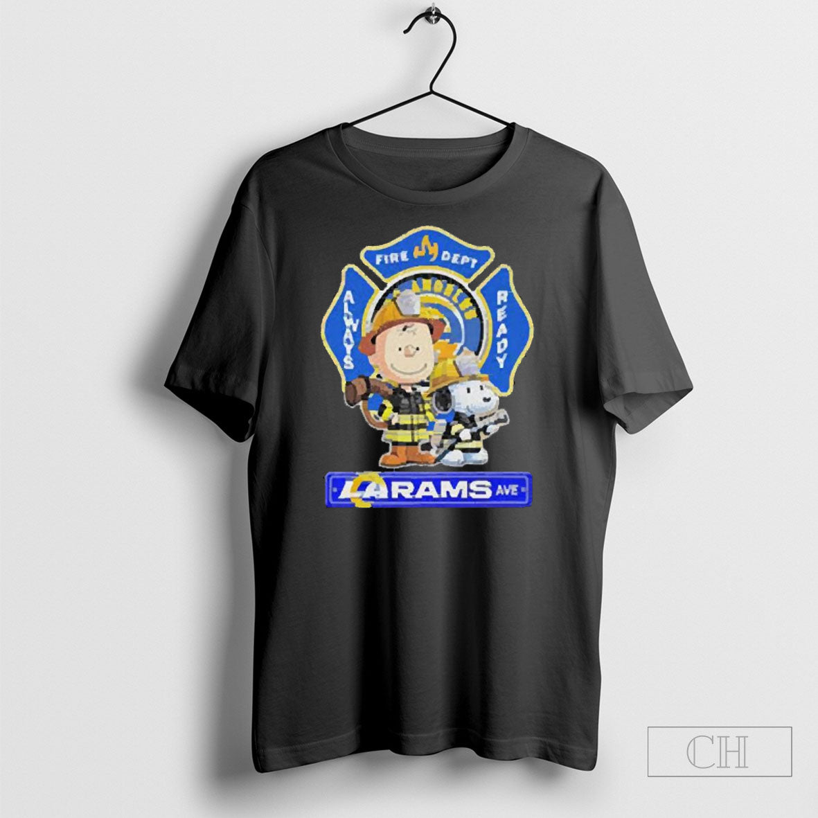 Snoopy And Charlie Brown Los Angeles Rams Fire Dept Always Ready The Peanuts X Firefighter La 2025 Shirt