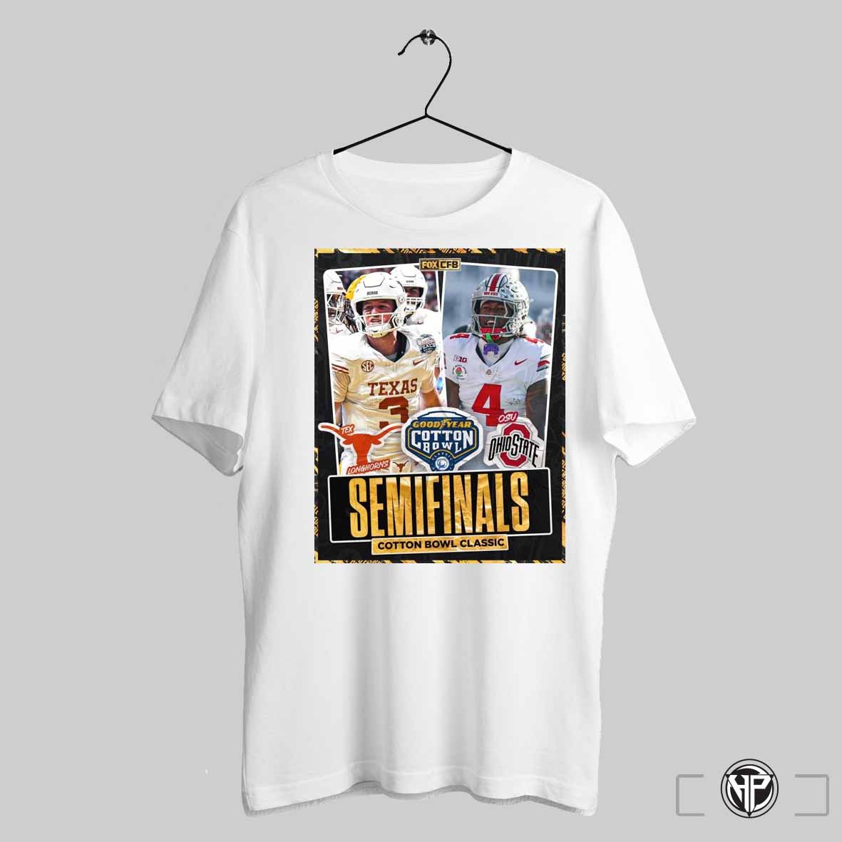 Poster Texas Longhorns Vs Ohio State Buckeyes Goodyear Cotton Bowl Football Classic Semifinals 2025 Fox Cfb T Shirt Trending Sweatshirt