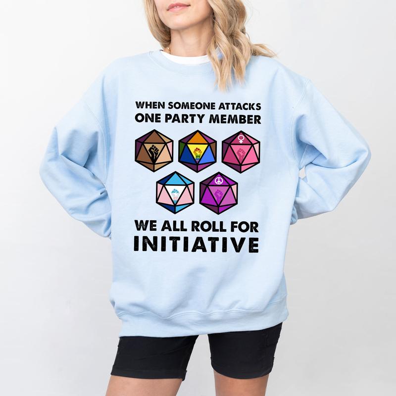 Dungeons And Dragons Board Gamer Shirt Funny Roll For Initiative D&D Sweatshirt Hoodie, Retro Design Unisex Gaming Apparel Cotton Comfort