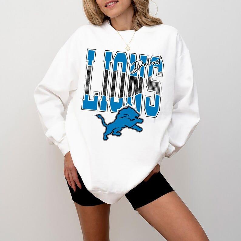 Lions Football Crewneck Sweatshirt, Trendy Game Day Gift, Unisex Detroit Sweatshirt, Detroit Football Fan