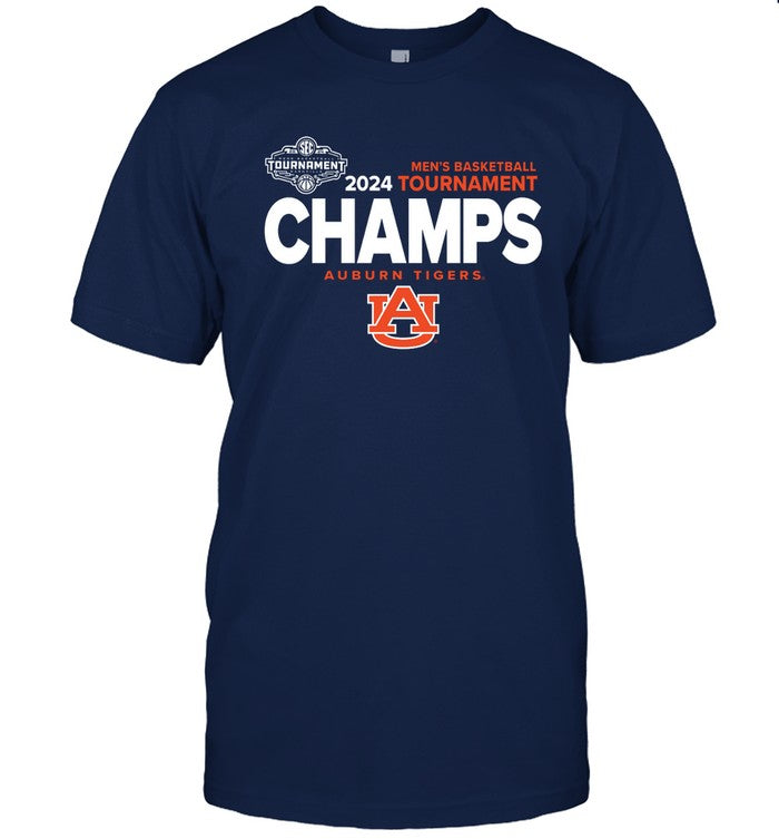 Auburn Tigers 2024 SEC Men's Basketball Tournament Champions T-Shirt