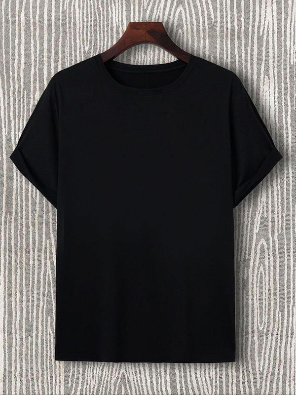 Men's Letter Graphic Print Round Neck Tee, Regular Fit Street Fashion Casual Short Sleeve T-shirt for Summer, Graphic Tees, Men's Streetwear Top for D