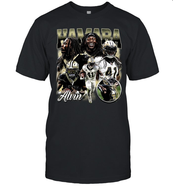 Alvin Kamara Shirt, Football American Graphic Vintage, Football 90s Bootleg
